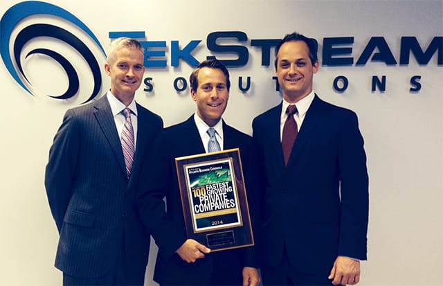 TekStream's Owners from left to right: Mark Gannon (EVP, Talent Management), Rob Jansen (CEO), and Judd Robins (EVP, Sales and Consulting).