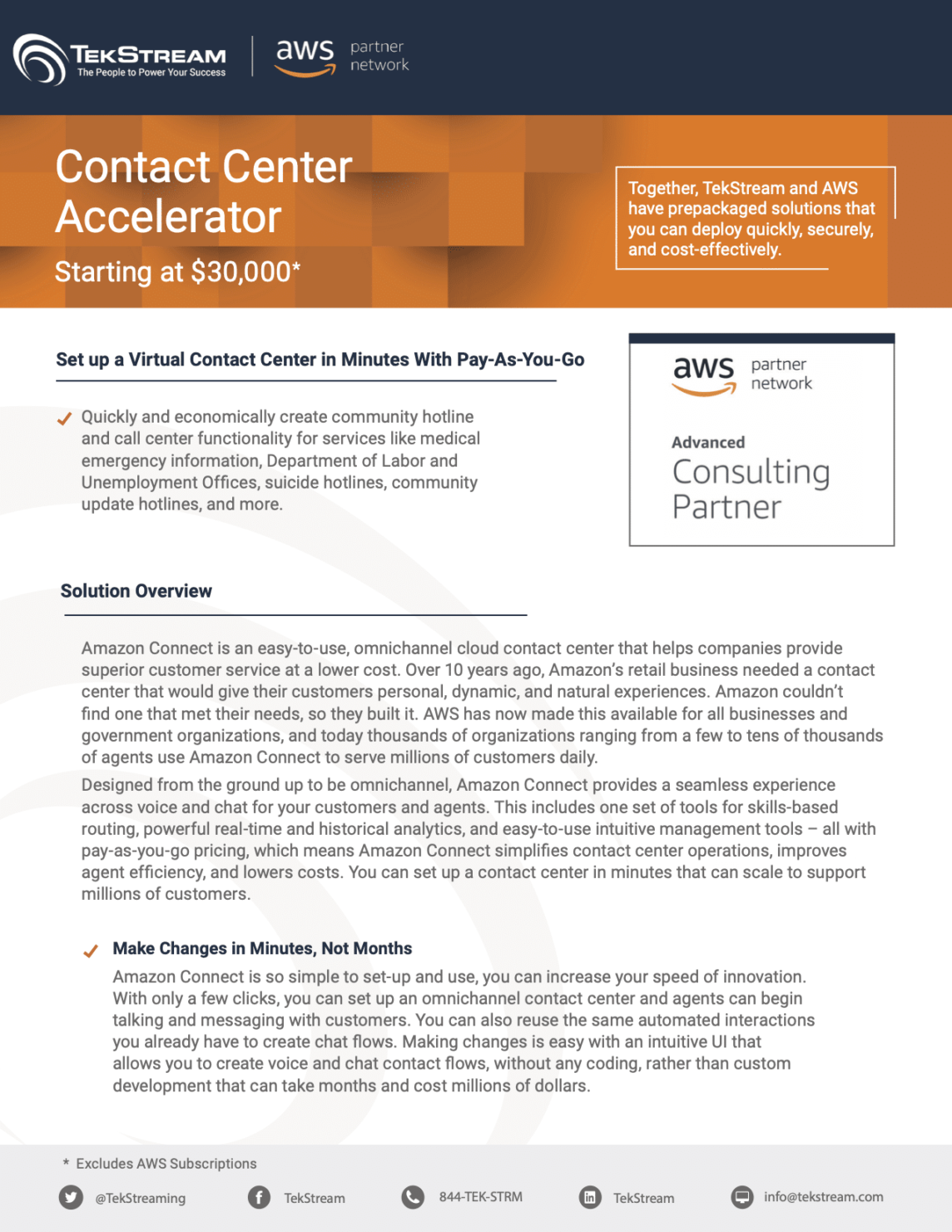 TekStream-AWS - Contact Center Accelerator Datasheet