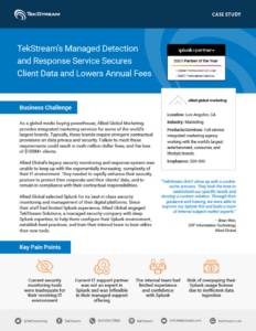TekStream’s Managed Detection and Response Service Secures Client Data and Lowers Annual Fees