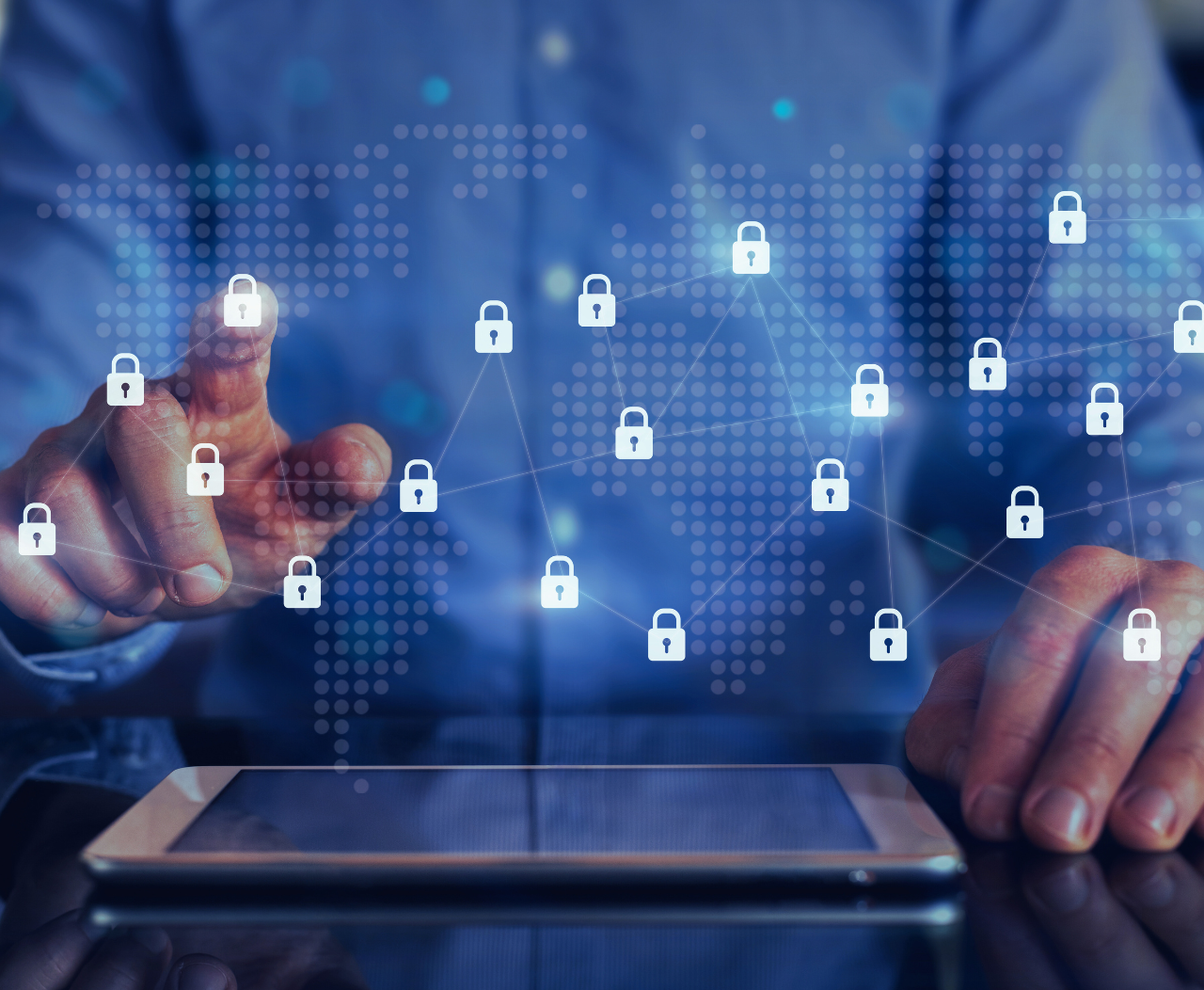 Financial director reviewing bank cybersecurity on Splunk enterprise app.