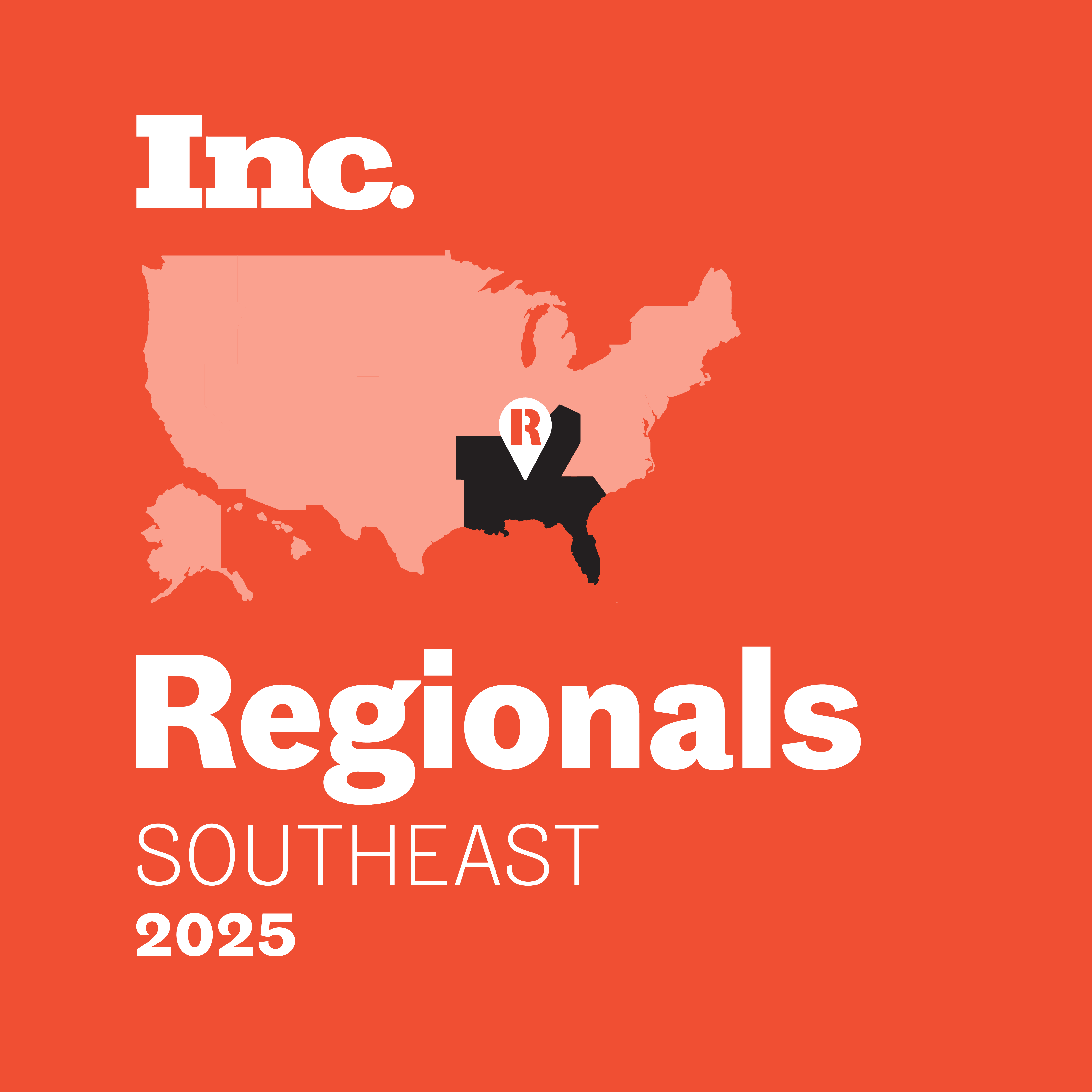 Inc Regionals Southeast 2025 Award badge.