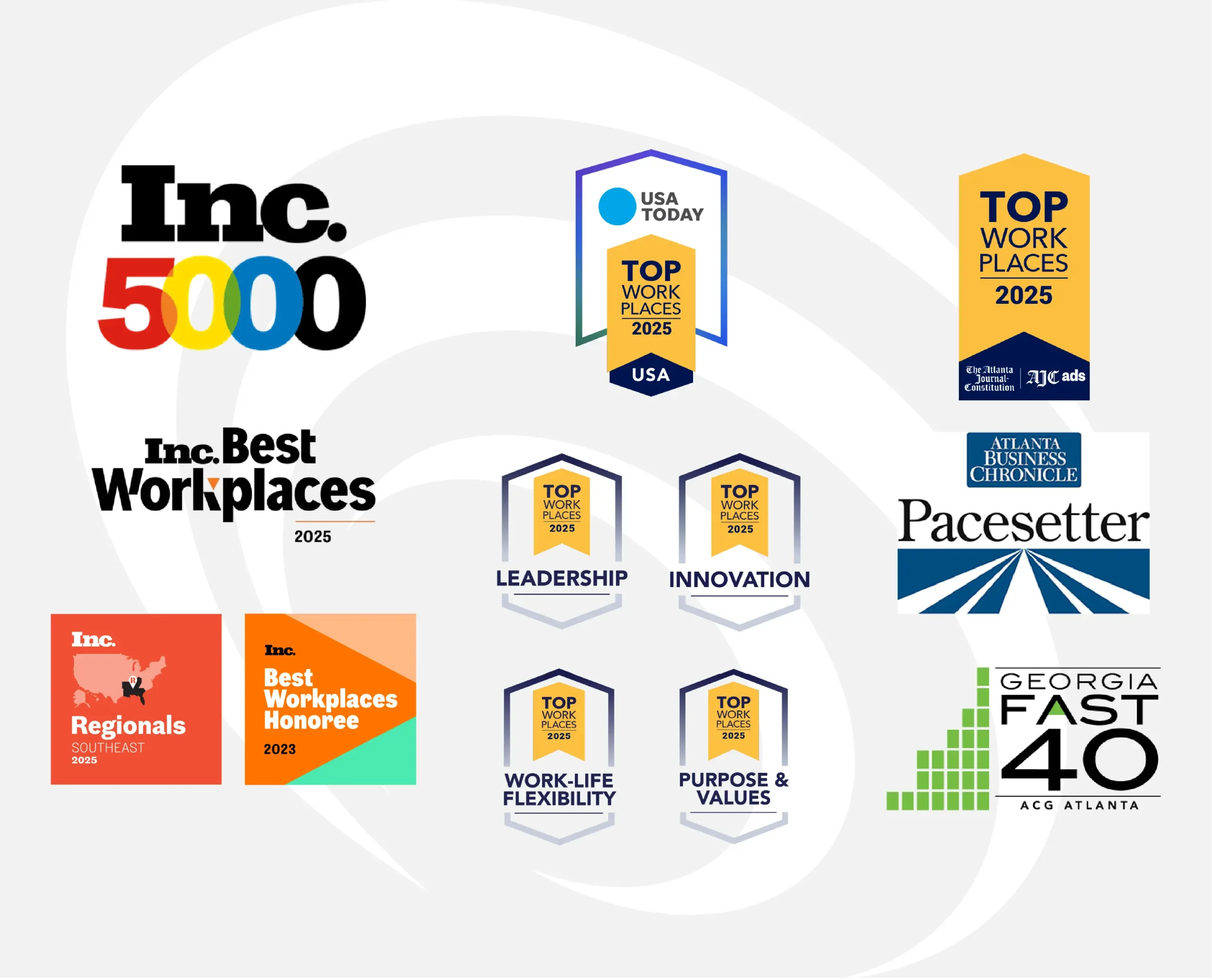 TekStream Workplace Awards from Inc. 5000, USA Today, and the Atlanta Journal Constitution, Atlanta Business Chronicle and the Georgia Fast 40.