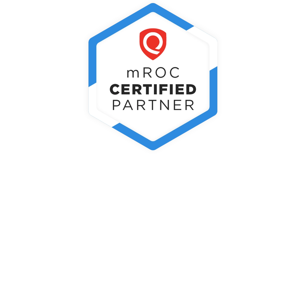 Qualys mROC certified partner badge representing certified vulnerability management and security operations expertise.